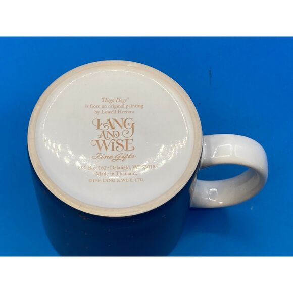 Lang & Wise Cat w butterfly Blue Coffee Mug Hugo Hege Herrero - Picture 3 of 5